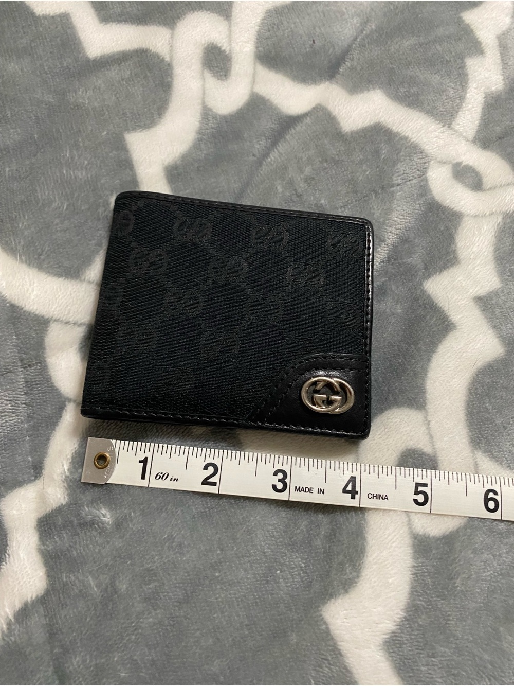 Authentic Gucci canvas black wallet
